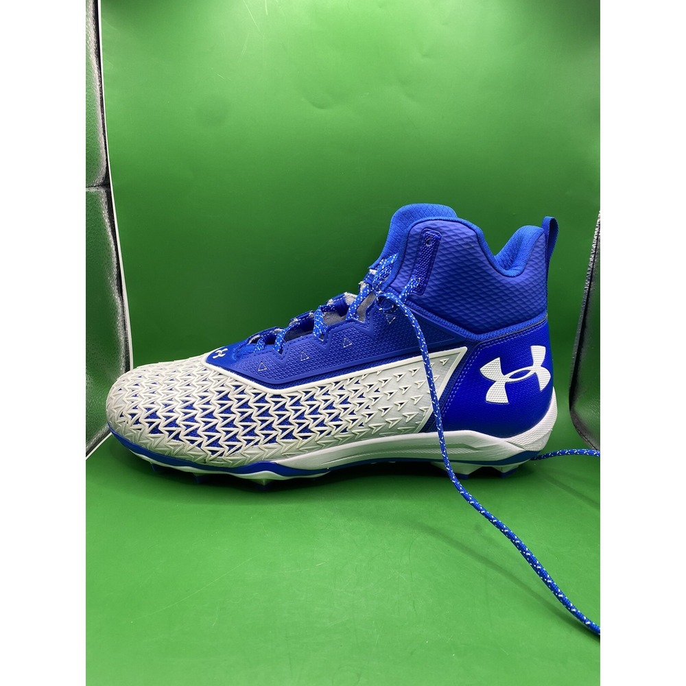 Under Armour Hammer Football Cleats Blue White Size 14